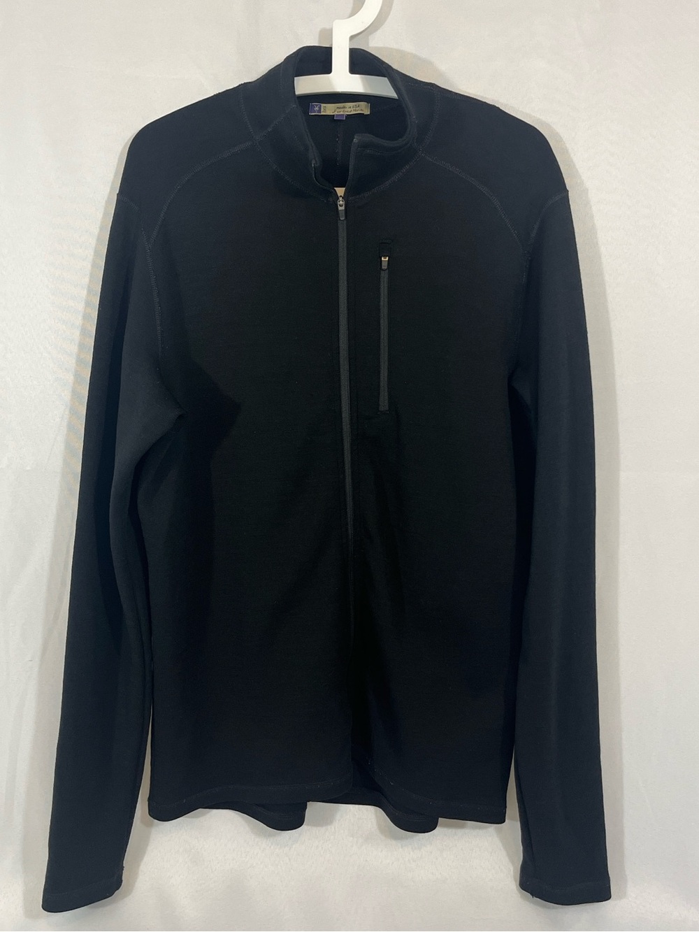 IBEX Shak Jacket Black Full-Zip 100% Merino Wool - repaired